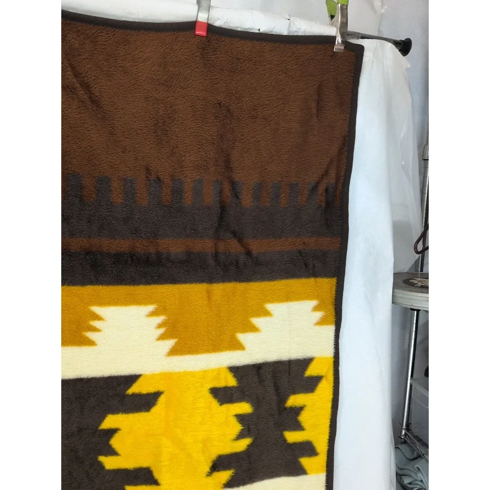 Vintage Beiderlack Blanket Aztec Colorful Reversible Southwest 54x70 Desert